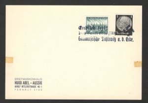 CZECHOSLOVAKIA GERMANY - COMMEMORATIVE CARD