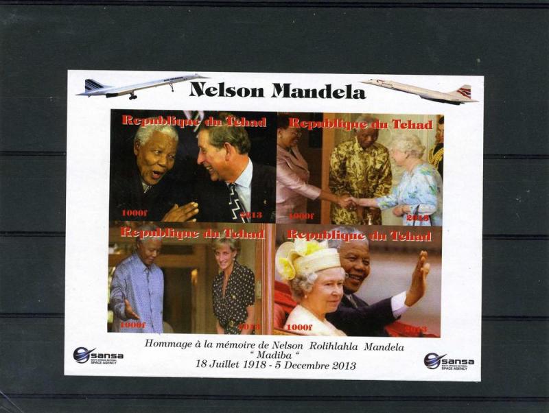 Nelson Mandela,Diana,Prince Charles,4 Stamps Mint Sheet #II
