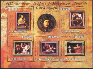 Sao Tome and Principe 2010 Art Paintings Caravaggio Sheet MNH