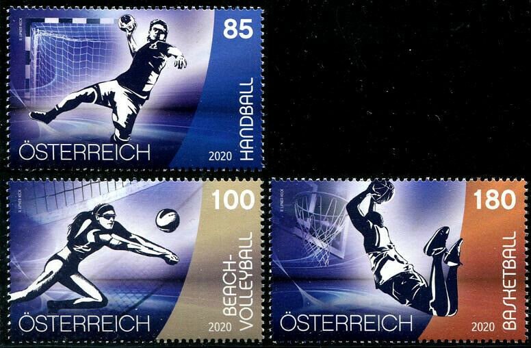 HERRICKSTAMP NEW ISSUES AUSTRIA Sports - Handball, Basketball, Volleyball