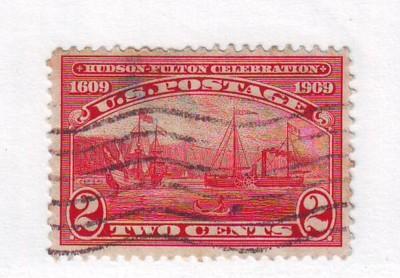 United States Sc372 1909 2 c Hudson-Fulton stamp used