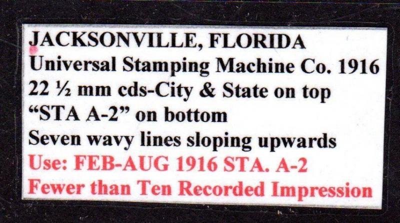 $ Florida Machine Cancel Cover, Jacksonville, 6/14/1916 fewer then 10 recorded