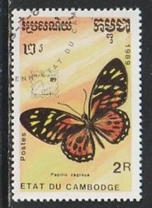 1989 Cambodia - Sc 997 - used VF - 1 single - Butterflies