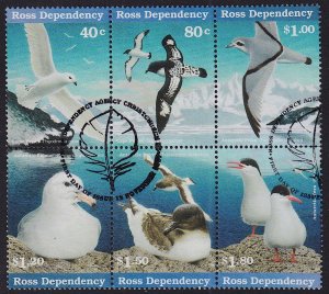 New Zealand Ross Dependency - 1997 - Scott #L48A - used block - Birds First Day