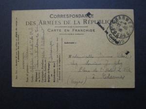 France 1916 Army Postal Card Used / Stampless - Z7085