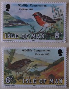 Great Britain Isle of Mann 182-3Cat $0.50 MNH  Full Set Bird, Christmas Topical