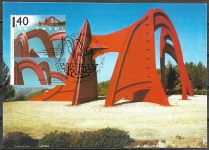 Israel 1995 Maximum Card Stabile Jerusalem Alexander Calder Art 