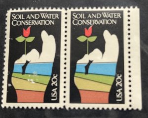 US 1984 20c Soil and Water Conservation pair # 2074 MINT