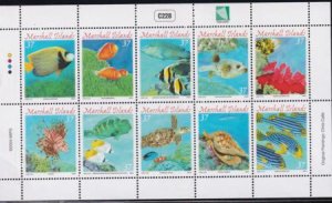 US 843 Trust Territories Marshall Islands NH VF Pacific Coral Reef M/S