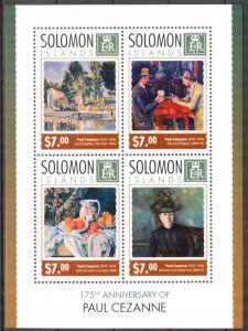 Solomon Islands 2014 Art Paintings Paul Cezanne Sheet MNH