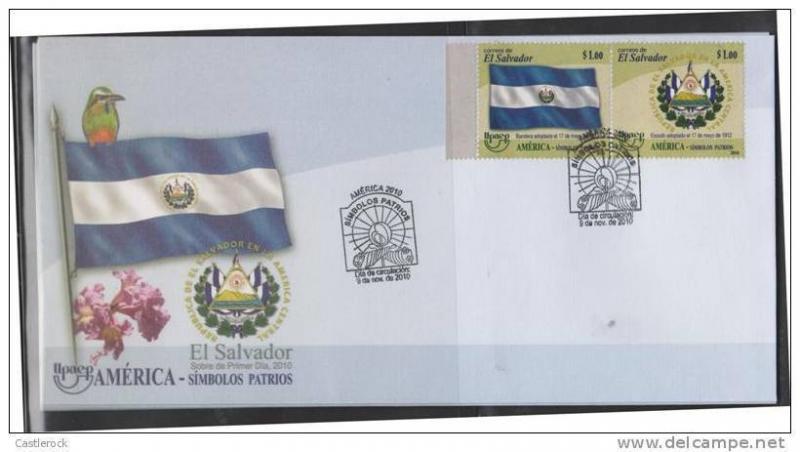 V. eb O) 2010 EL SALVADOR,AMERICA UPAEP, PATRIOTIC SYMBOLS- SHIELD AND FLAG,