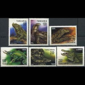 TANZANIA 1993 - Scott# 1129-34 Reptiles 50-250s NH