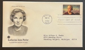 KATHERINE ANNE PORTER MAY 15 2006 KYLE TX FIRST DAY COVER (FDC)