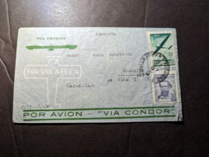 1940 Censored Brazil Airmail Cover to Chemnitz Germany