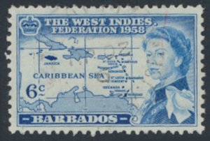 Barbados  SC# 249   Used W Indies Federation  see details & scans