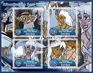 Stamps. Cartoons Disney 2023 year 1+1 sheets perf Zambia MNH **