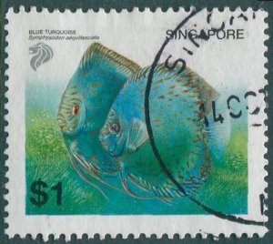 Singapore 2001 SG1137 $1 Blue Turquoise Fish FU