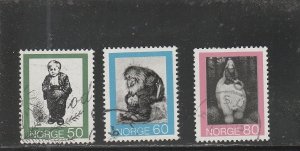 Norway  Scott#  599-601  Used  (1972 Illustrations for Folk Tales)