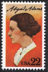 SC#2146 22¢ Abigail Adams Single (1985) MNH