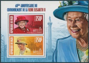 Niger 2013 MNH Royalty Stamps Queen Elizabeth II Coronation 60th Anniv 2v M/S I