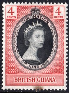 British Guiana  SC#252 4¢ Coronation of Queen Elizabeth II (1953) MLH