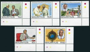 Mauritius 720-724,MNH.Mi 701-705. Prime Minister Jognauth,1990.Pope John Paul II