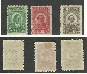 Brazil, Postage Stamp, #C22-C24 Mint Hinged (1 No Gum), 1929-30