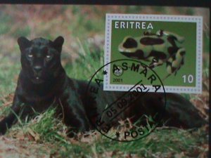 ​ERITREA- BEAUTIFUL LOVELY LEOPARD CTO-IMPERF S/S VF-LAST ONE FANCY CANCEL