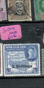 SOMALILAND  (P1710B)  KGVI  MAP  3/-/3R  SG 134      MNH 