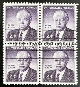 US #1161 Used VF Block of 4 w/FD Cancel -4c Robert A. Taft 1960 [BB258]