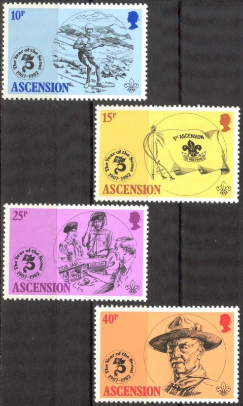 Ascension 1982 Boy Scouts Scouting Set of 4 MNH