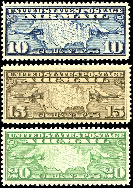 United States Scott C7-C9 MNH (3) CV $21.25