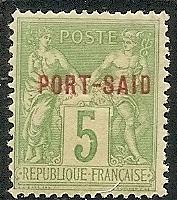 France-Off. Port Said  5 1902 MNH 5c Peace & Commerce 