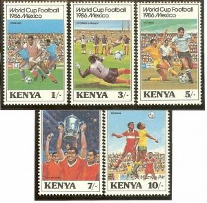 KENYA SG379/83 1986 FOOTBALL WORLD CUP MNH