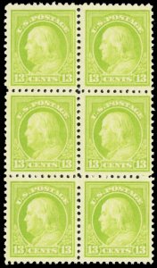 513, Mint F-VF NH 13¢ Block of Six Stamps CV $- Stuart Katz