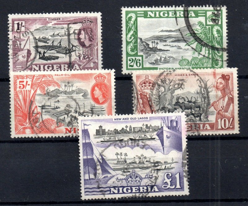 Nigeria QEII 1953 high values fine used SG76-80 WS15925