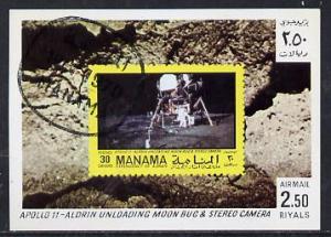 Manama 1970 Space Flight imperf m/sheet showing Apollo 11...