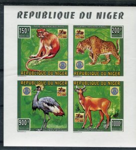 Niger 1996 WILD ANIMALS ROTARY & SCOUT Compound Imperforated Mint (NH)