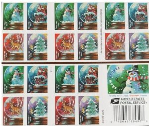 Snow Globes Christmas  forever stamps   5 Pane of 20, total 100pcs