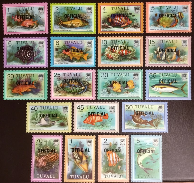 Tuvalu 1981 Fish Marine Life Official Set MNH