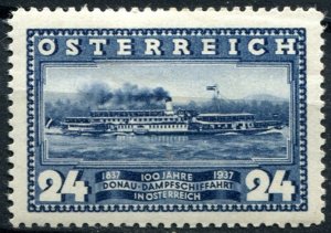 Austria Sc#383 MH/Unused, 24g dp bl, Centenary of Danube Steam Shipping in Au...