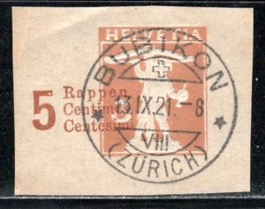 Switzerland Higgins&Gage # 32, used cut squere, pse wrapper, issued 1921