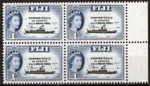 ZAYIX Fiji 205 MNH Block Overprint Ships COMPAC Communications 051023SM06