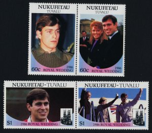 Tuvalu - Nukufetau 58-9 Horizon pairs MNH Prince Andrew, Sarah Ferguson Wedding