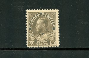 Canada #120 (CA558) King George V the 50¢ black brown, M, NH, F-VF, CV$225.00