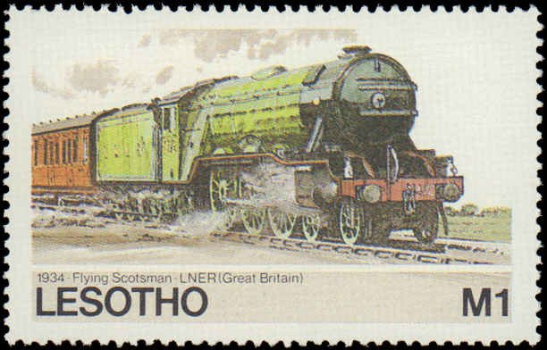 Lesotho #453-457, Complete Set(5), 1984, Trains, Never Hinged