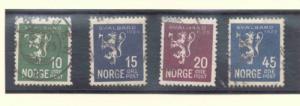 Norway Sc 111-14 1925 Spitsbergen stamp set used