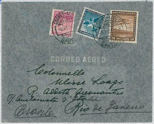 37493 - CHILE - Postal History - AIRMAIL COVER to BRAZIL 1936-