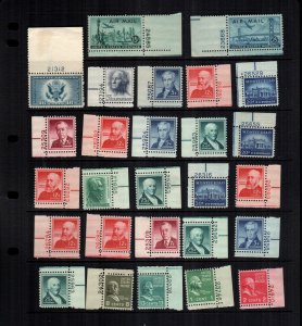 US  27 mint different plate number singles