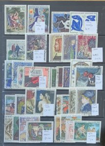 FRANCE ART SERIES ETC VALUES FROM 1962--1992 FINE USED CAT £130